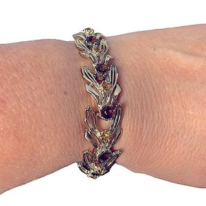 Coro Gold and Brown Leaf Design Bracelet